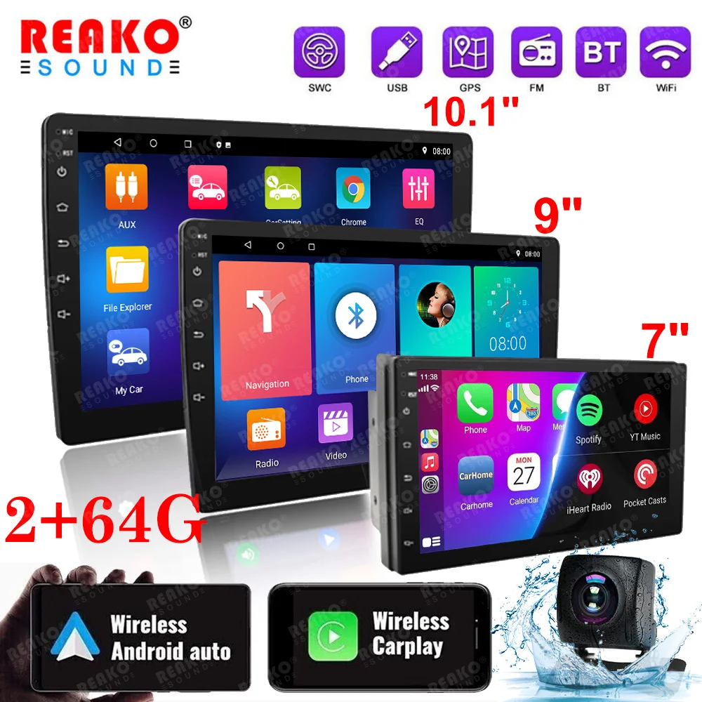 REAKOSOUND Android Car Radio Autoradio 64G 2 Din 7