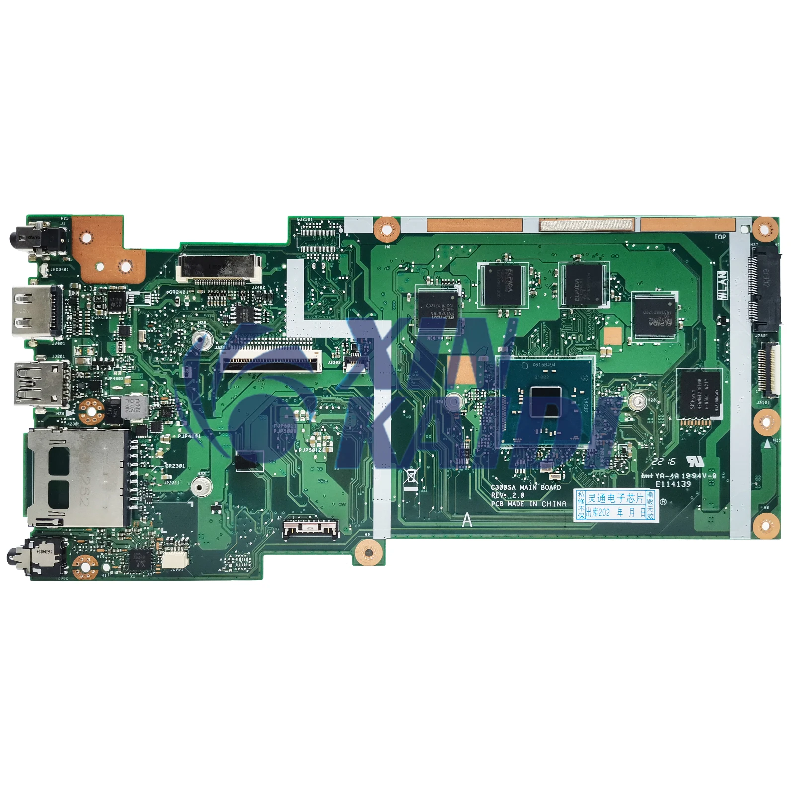 Placa-mãe para notebook para Asus Chromebook, Mainboard para C300SA, C300, C300SA, C300SA, C300S, N3060 CPU, 4G-RAM, 16G, 32G-SSD