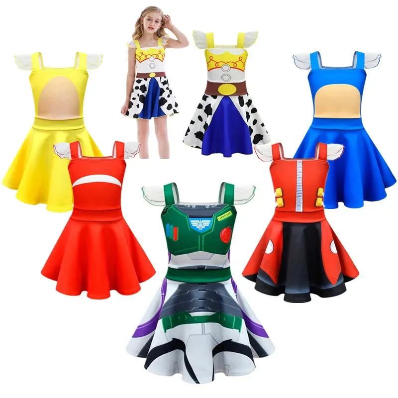 

l2025l New Cosplay Buzz Lightyear Costume Cartoon Story Role Playing Dress up Girls Dress Kids Halloween Christmas Party Clothin