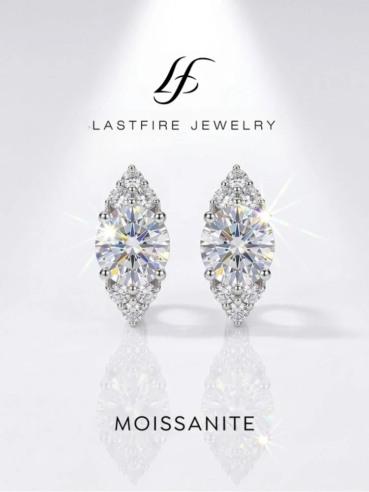 

KNB 1 карат круглый муассанит с бриллиантом и сертификатом серьги с белыми камнями для женщин подарок настоящее серебро 925 пробы ювелирные изделия