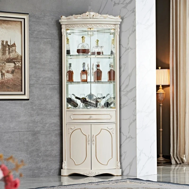 European wine cabinet corner cabinet corner cabinet triangle corner locker living room