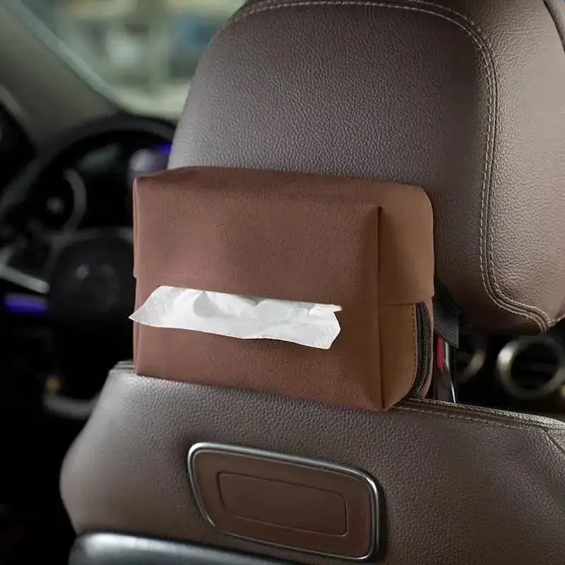 

Hanging Car Tissue Box Minimalist Interior Organizer for Rear Seat Back Storage Drawstring Napkin Bag car accessories