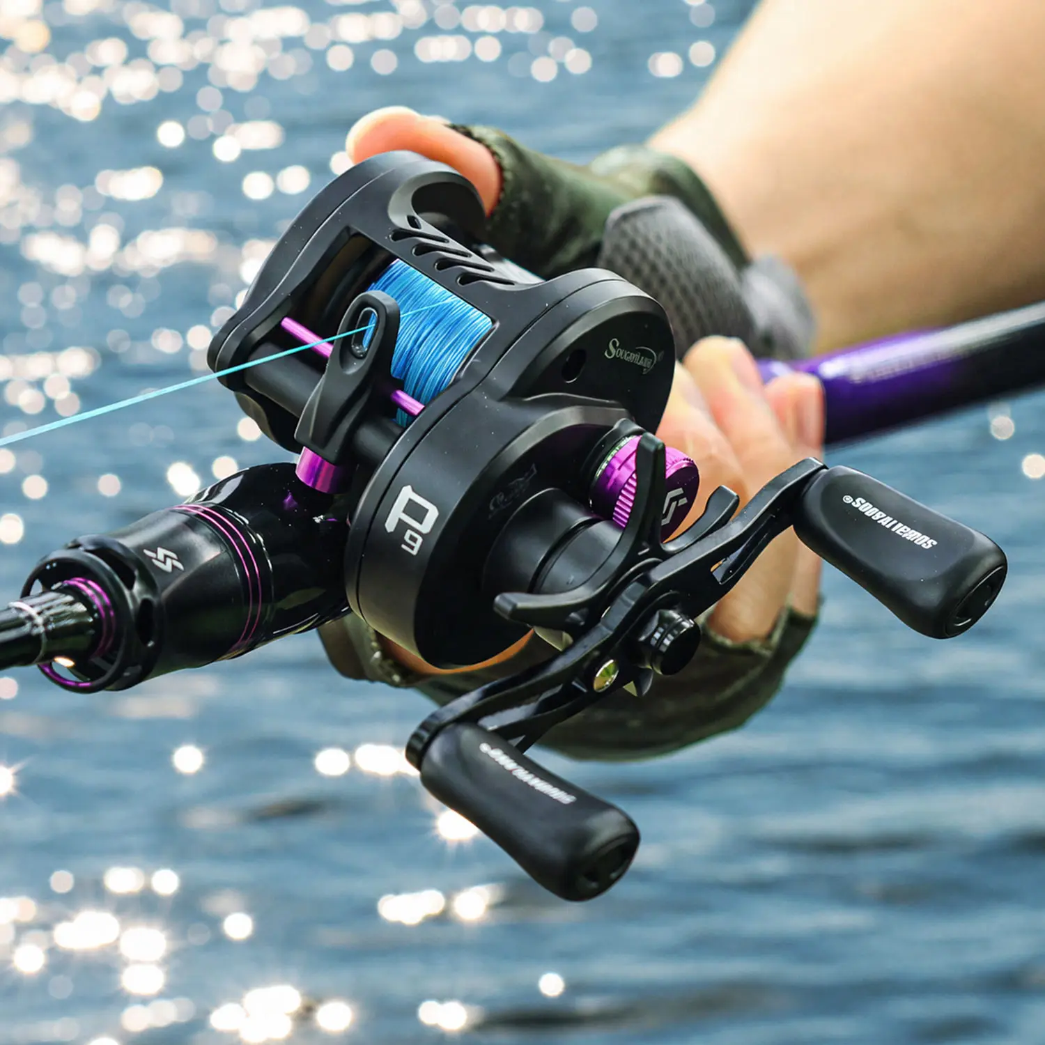 Sougayilang P9 DC Baitcaster-Rolle mit elektronischer Bremse, Übersetzungsverhältnis 7,2:1, 5+1BB, Anti-Explosion-Schnur, Salzwasser- und Süßwasser-Angelrolle – Detail 19