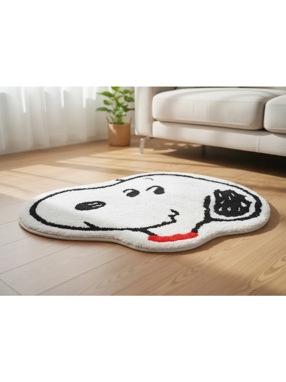 

Snoopy Plush Bath Mat 100% Cotton Non-Slip Absorbent Quick Dry Soft Rug for Kids Bathroom Decor