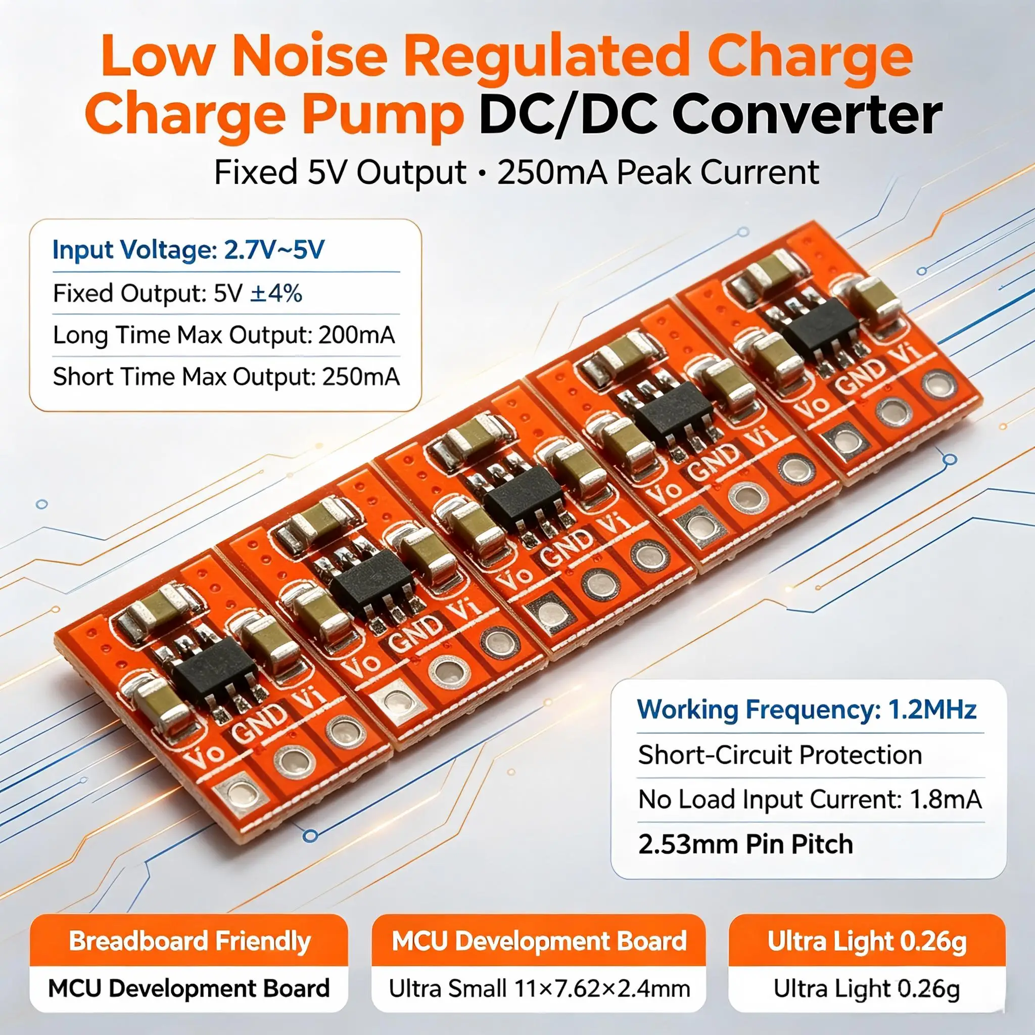 5 Pcs Mini DC-DC Converter Boost Power Supply Module 3V-5V USB 18650 Power Bank Ds18b20 LCD Compatible with 3.3V 3.7V 4.5V