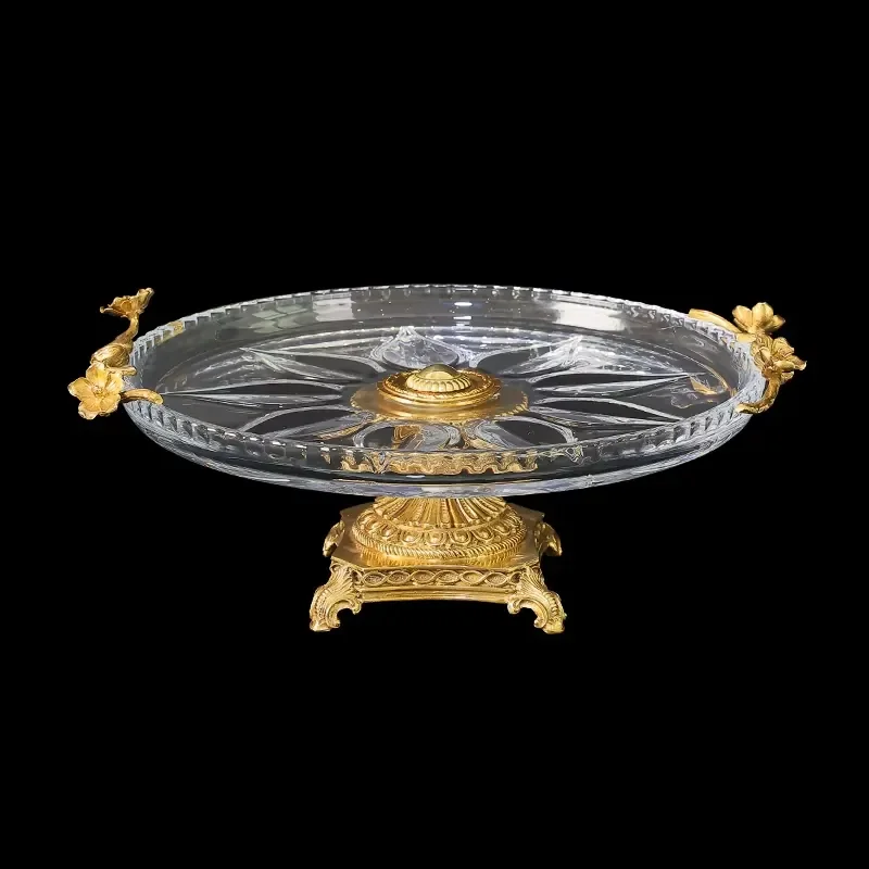 Jewellery Newest Designs From Factory Fruit Bowl Wholesale Home Decor Crystal Glass Fruit Plates for Wedding Hotel