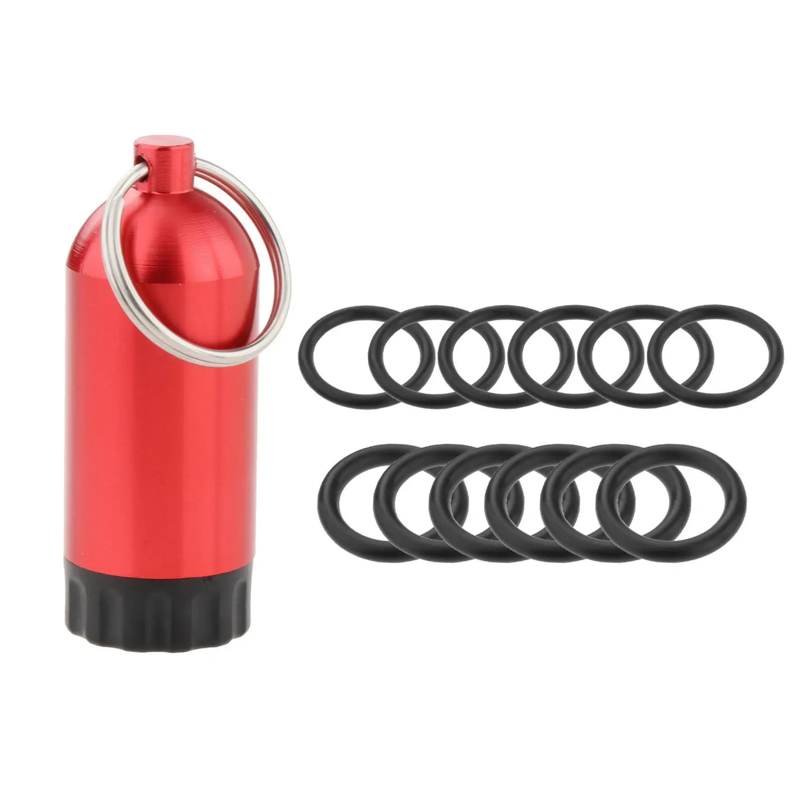 Scuba Diving Mini Tank with Key Ring Aluminum Alloy Cylinder Spare O-rings for Outdoor Diving Bottle