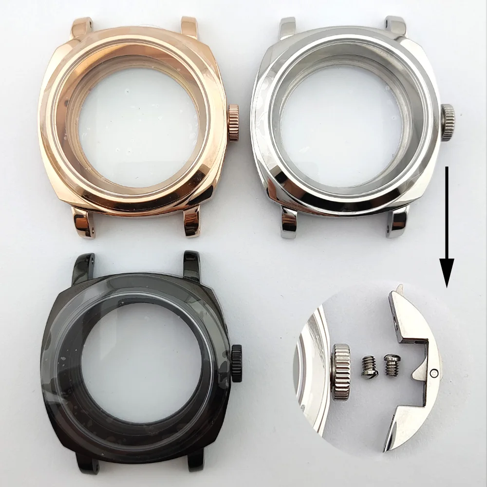 

NH35 watch case Sapphire and stainless steel case Watch crown protection accessory Fit NH34 NH35 Movement 40mm Men's case