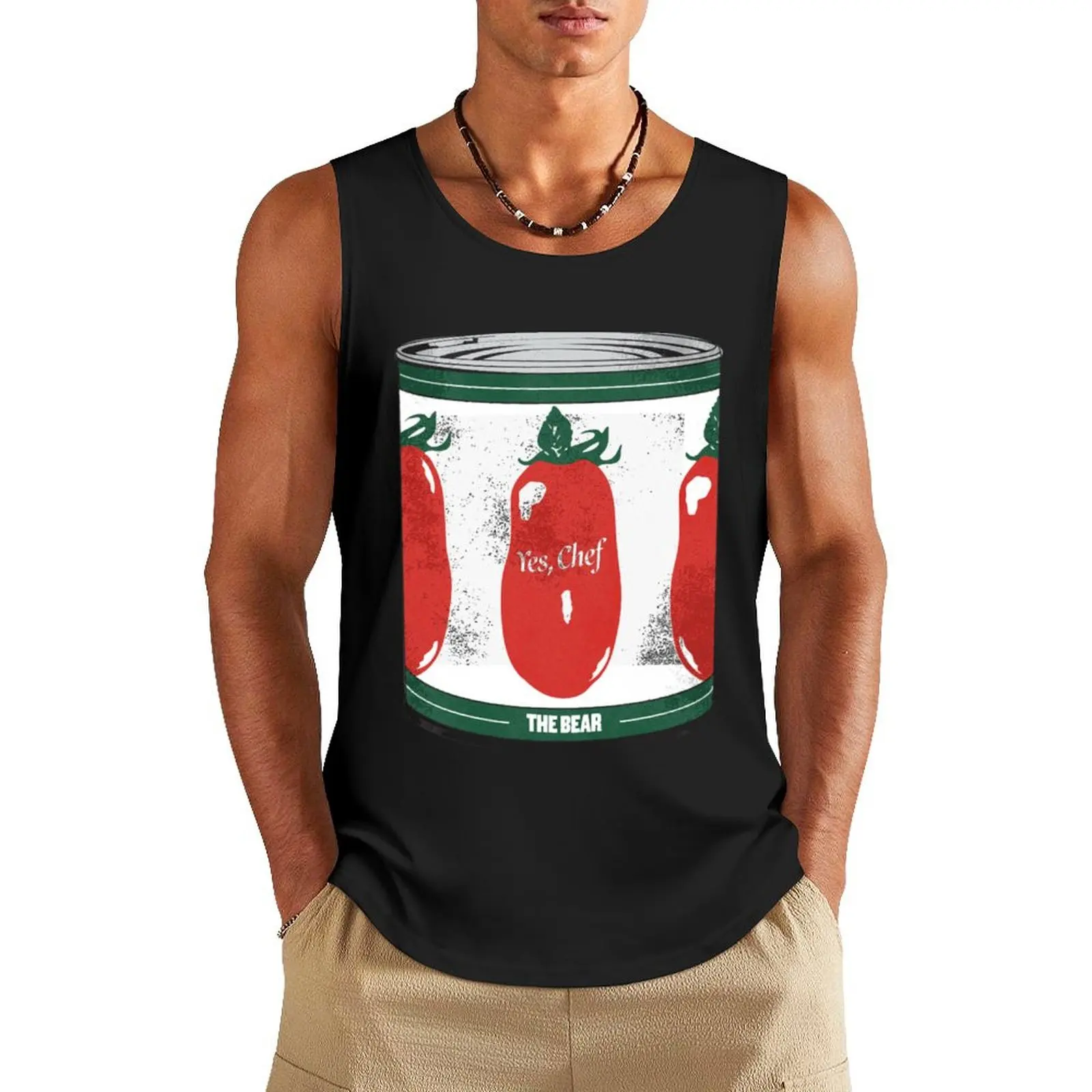 The Bear Tomato Can Tank Top Men's summer clothes 2024 Japanese t-shirt