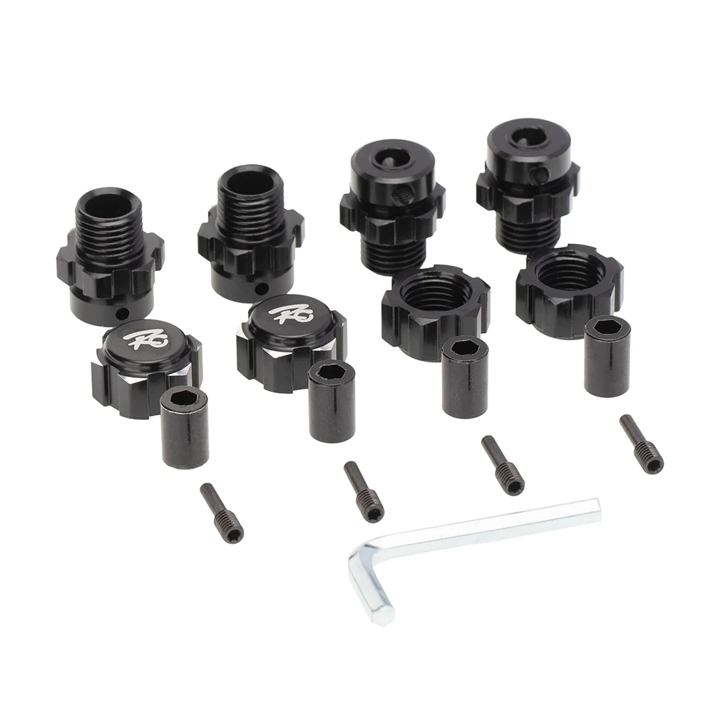 

4Pcs 17mm Hex Nuts Adapter Splined Wheel Hubs Extension Combiner for 1/10 Traxxas E-REVO SUMMIT RC Car Parts,Black