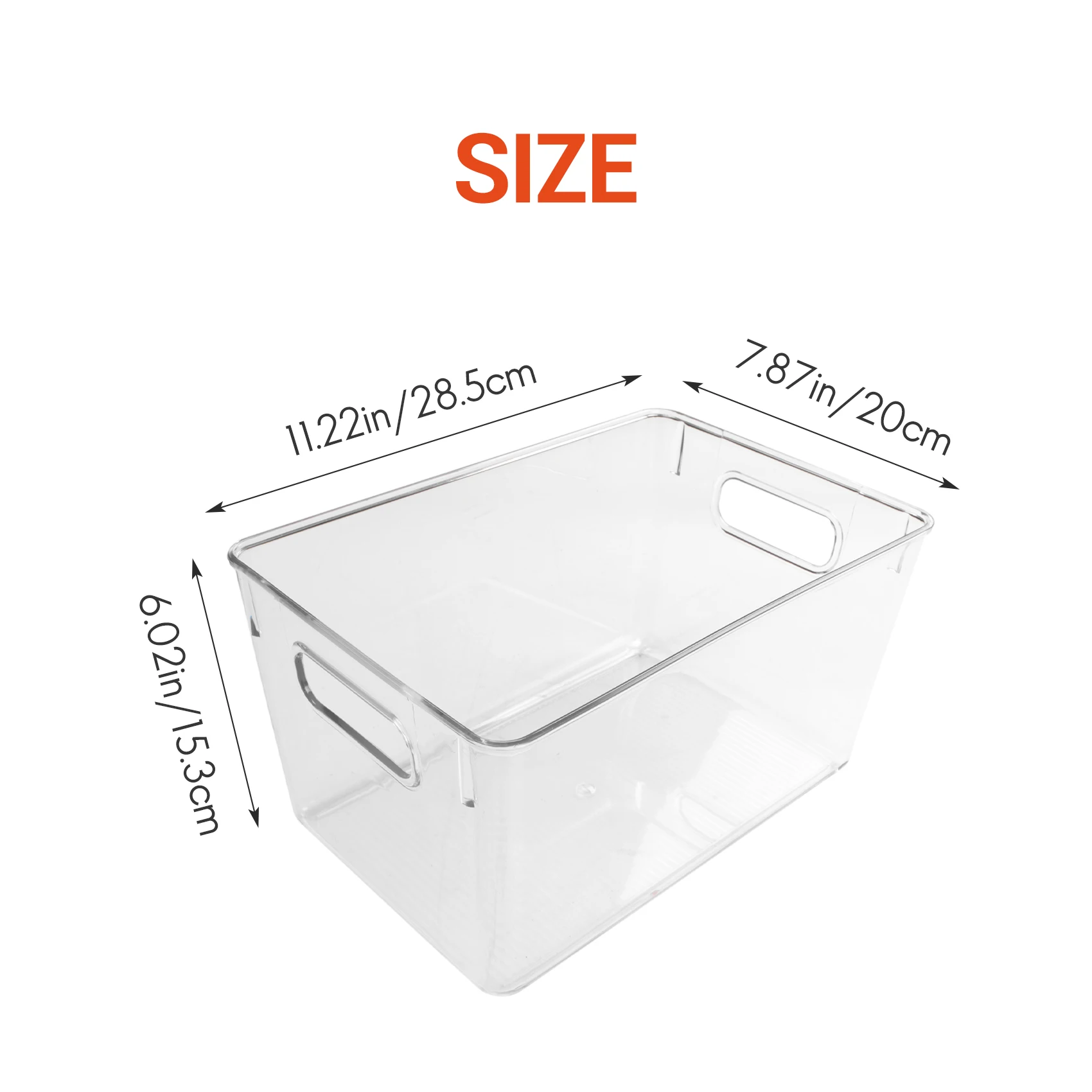 

G6-4Pcs Clear Pantry Organizer Bins Household Plastic Food Storage Basket With Cutout Handles For Kitchen, Countertops