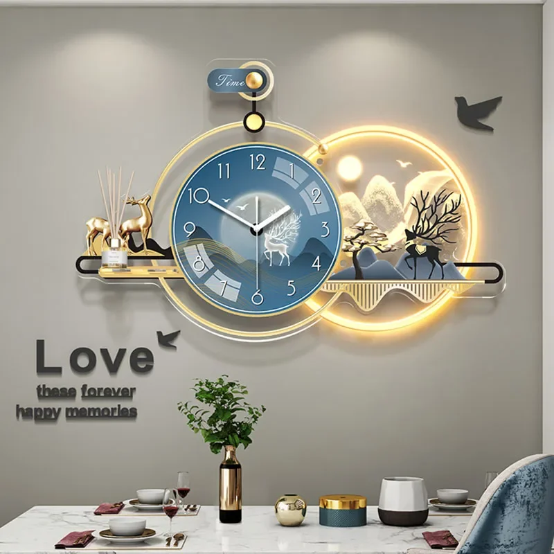 Art Mural Wall Clocks Living Room Led Luxury Modern Design Wall Watch Aesthetic Modern Creative Horloge Murale Home Decoration