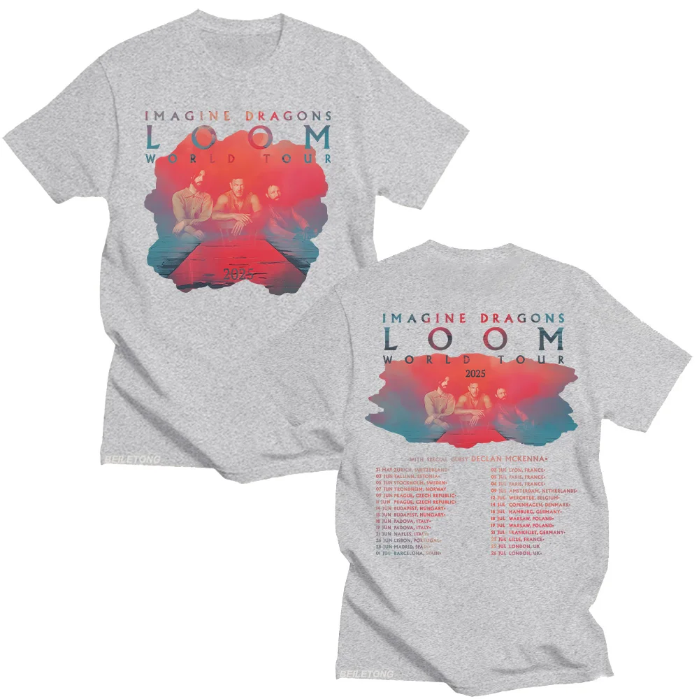 Imagine Dragons Band Loom Tour 2025 New TShirts Men Women Fashion Hip Hop Retro T-shirt Cotton Loose Short Sleeve Aesthetic Tops image 6