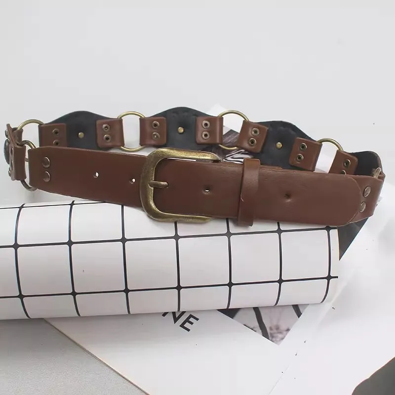 المرأة المدرج موضة خمر بولي Leather الجلود الشرير فستان Cummerbunds الكورسيهات حزام أحزمة الديكور واسعة حزام R1663