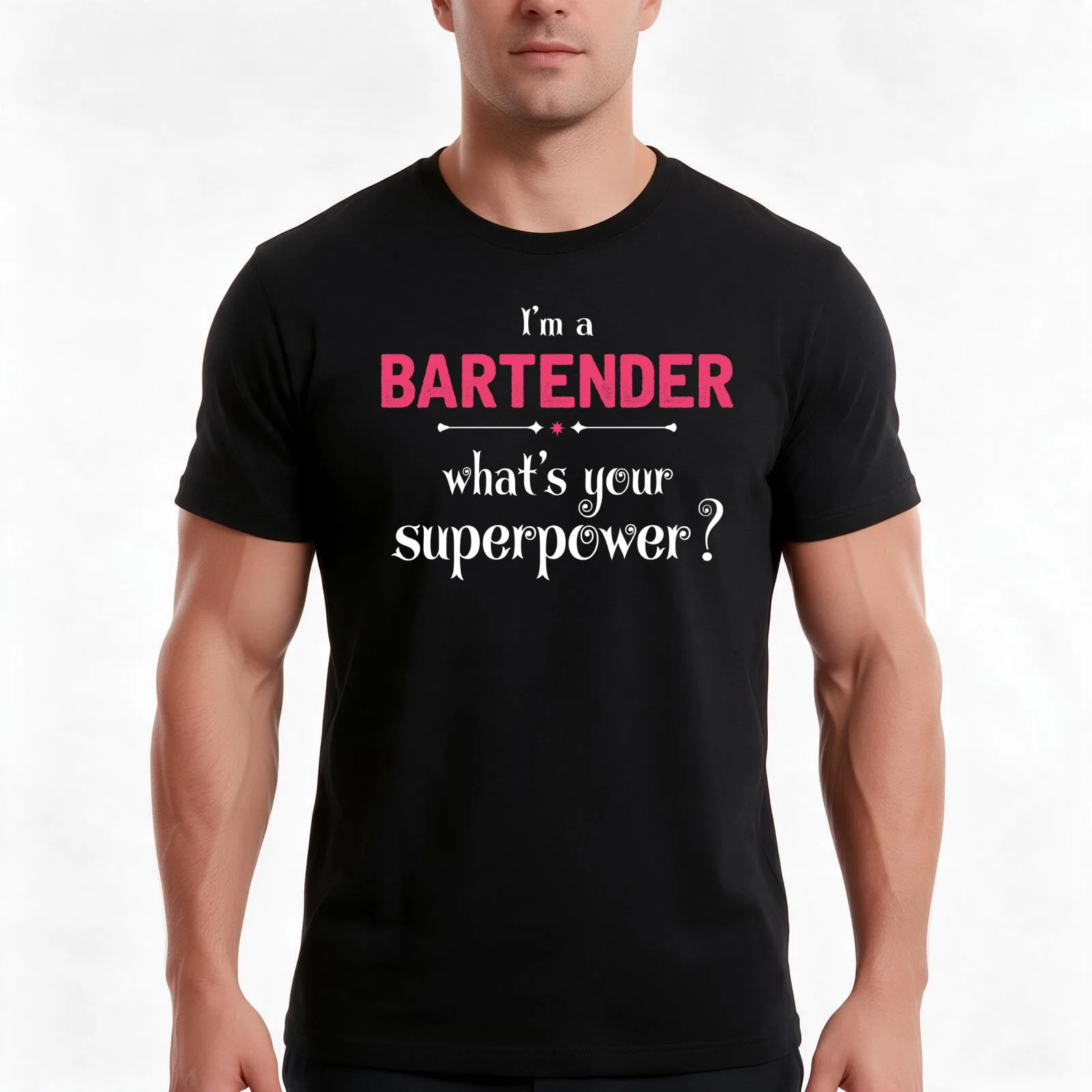 I Am A Bartender What's Your Superpower? T-Shirt Summer Casual Cotton Tee Oversized Streetwear Tops Vintage Graphic Print