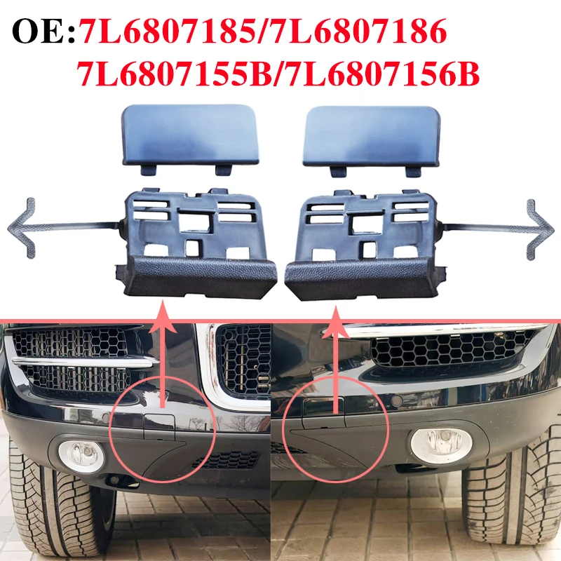 

7L6807155B 7L6807156B для VW Volkswagen Touareg 2008-2010 крышка переднего буксирного крючка, буксирный крюк переднего бампера 7P6807185 7P6807186