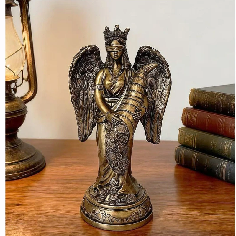 آلهة الثروة تمثال لهجة لاكشمي وإله الثروة النحت للمنزل/المكتب بركة وفرة الازدهار ديكور هدية