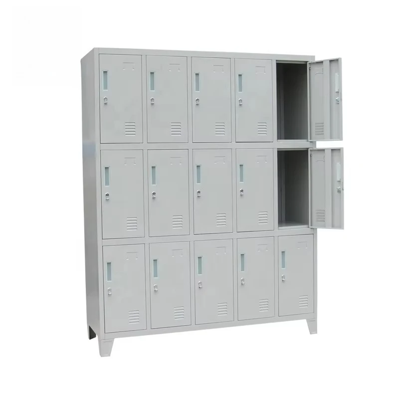 Supermarket Factory Employee Storage Metal Locker 15 Doors Iron Closet Steel Wardrobe Cabinets Lockers