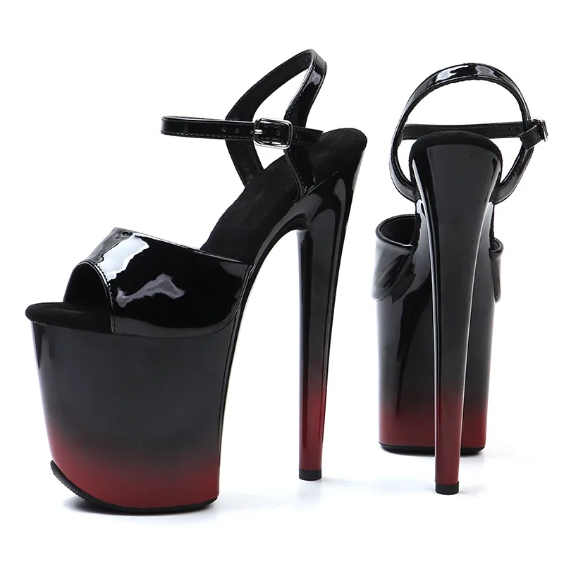 

Plus Size Women's 20CM Ultra Heels - Color Block Patent Leather Fish Mouth Sandals Sexy Runway & Pole Dance Performance Footwear