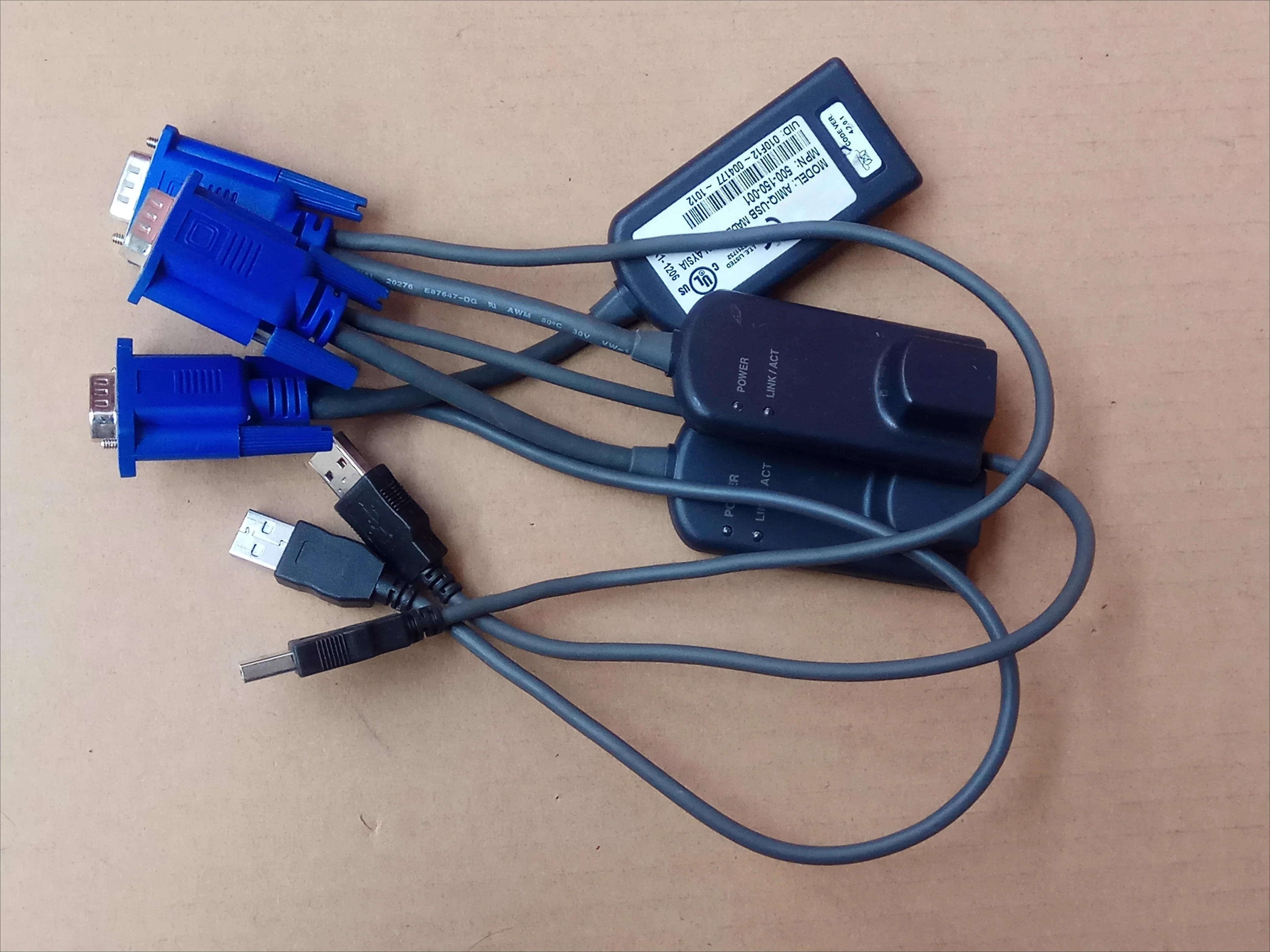 Adapter For Avocent AMIQ-USB KVM Interface Module VGA RJ45 Cable Used