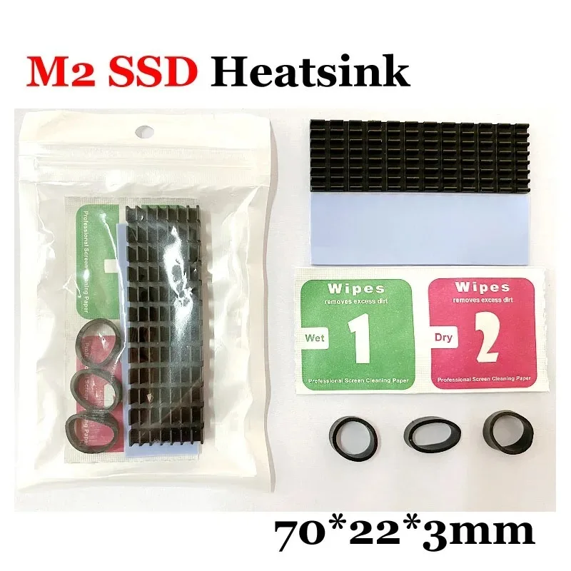 1 conjunto m.2 ssd dissipador de calor nvme ngff m.2 2280 disco rígido de estado sólido alumínio dissipador de calor refrigerador radiador almofada de resfriamento térmico para pc