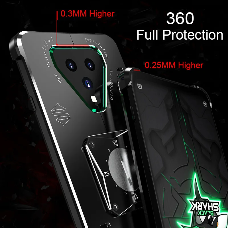 Metal Phone Case For Blackshark 5RS Shockproof Aluminum Metal Armor Cover Coque For Black Shark 3 Pro  Funda Cases