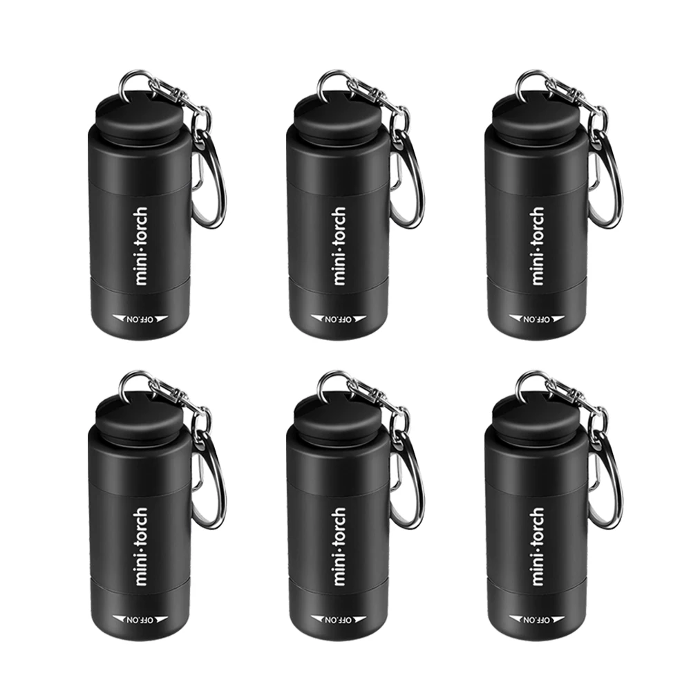 USB wiederaufladbare LED multifunktionale Taschen-Schlüsselanhänger-Taschenlampe mit starkem Licht, wasserdicht, für Outdoor-Wandern, Camping, Mini-Taschenlampe