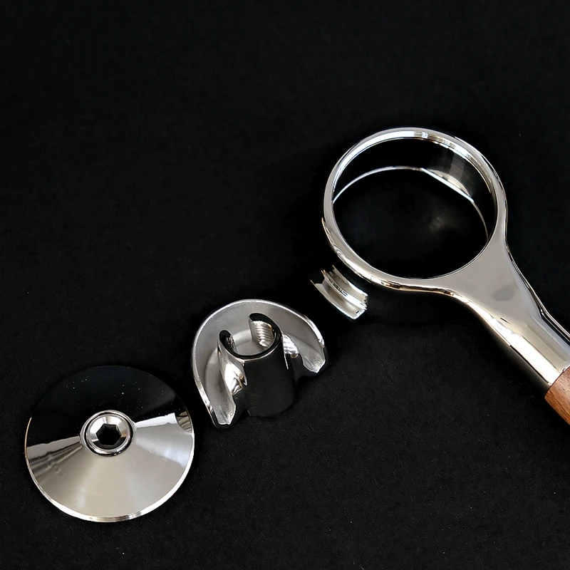 

The Split Type Protafilter New Bottomless Design Bottomless and Horn Conversion Walnut Wood 316 Stainless Steel