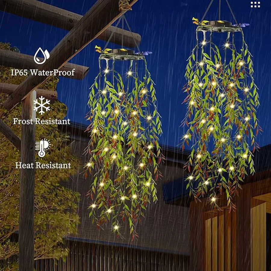

E2 Outdoor Garden 1 Pieces Artificial Plants Solar Hanging Lights LED Fairy Lights Solar Lamp Outdoor Light Porch Wedding Decor