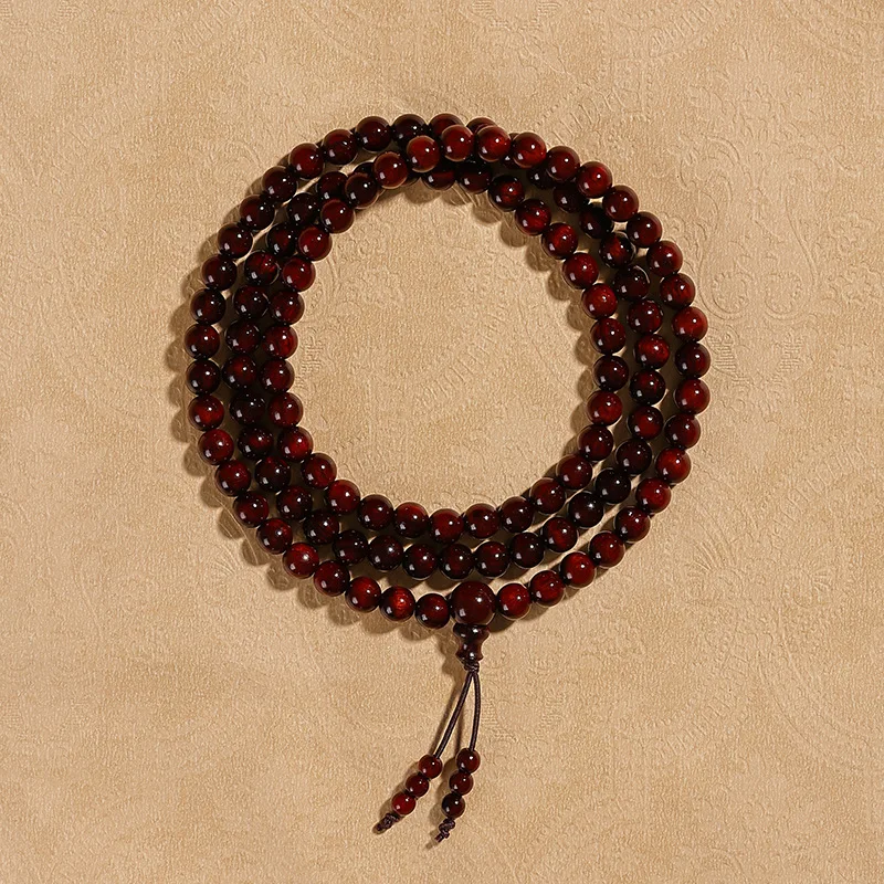 Premium Indian Small Leaf Rosewood 108 Beads Multi Wrap Bracelet Prayer Beads for Men and Women Gifts