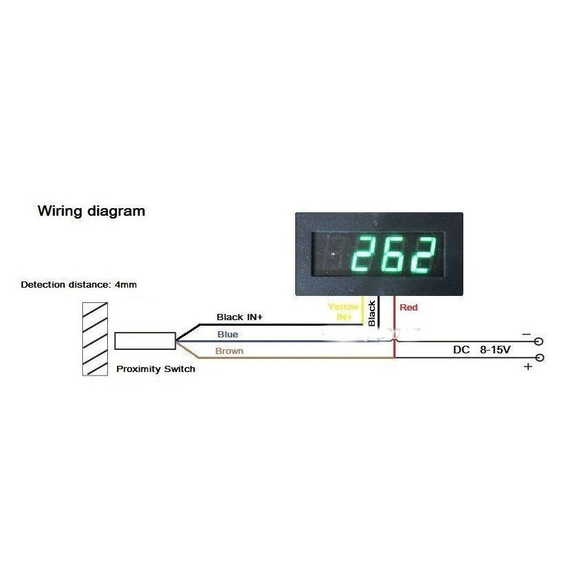 LED Digital Tachometer RPM Speed Meter + Hall Proximity Switch Sensor NPN  + magnet for 12v car Engine motor Rotating speed