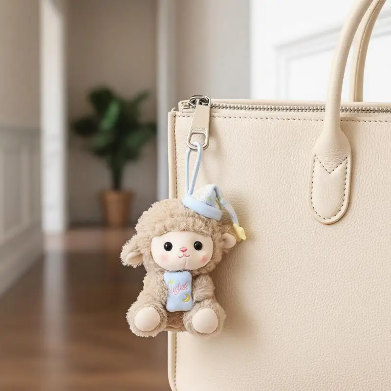 Soft Fluffy Lamb Plush Pendant Cute Mini Sheep Bag Charm Portable Backpack Decoration for Kids Birthday Gift view 5
