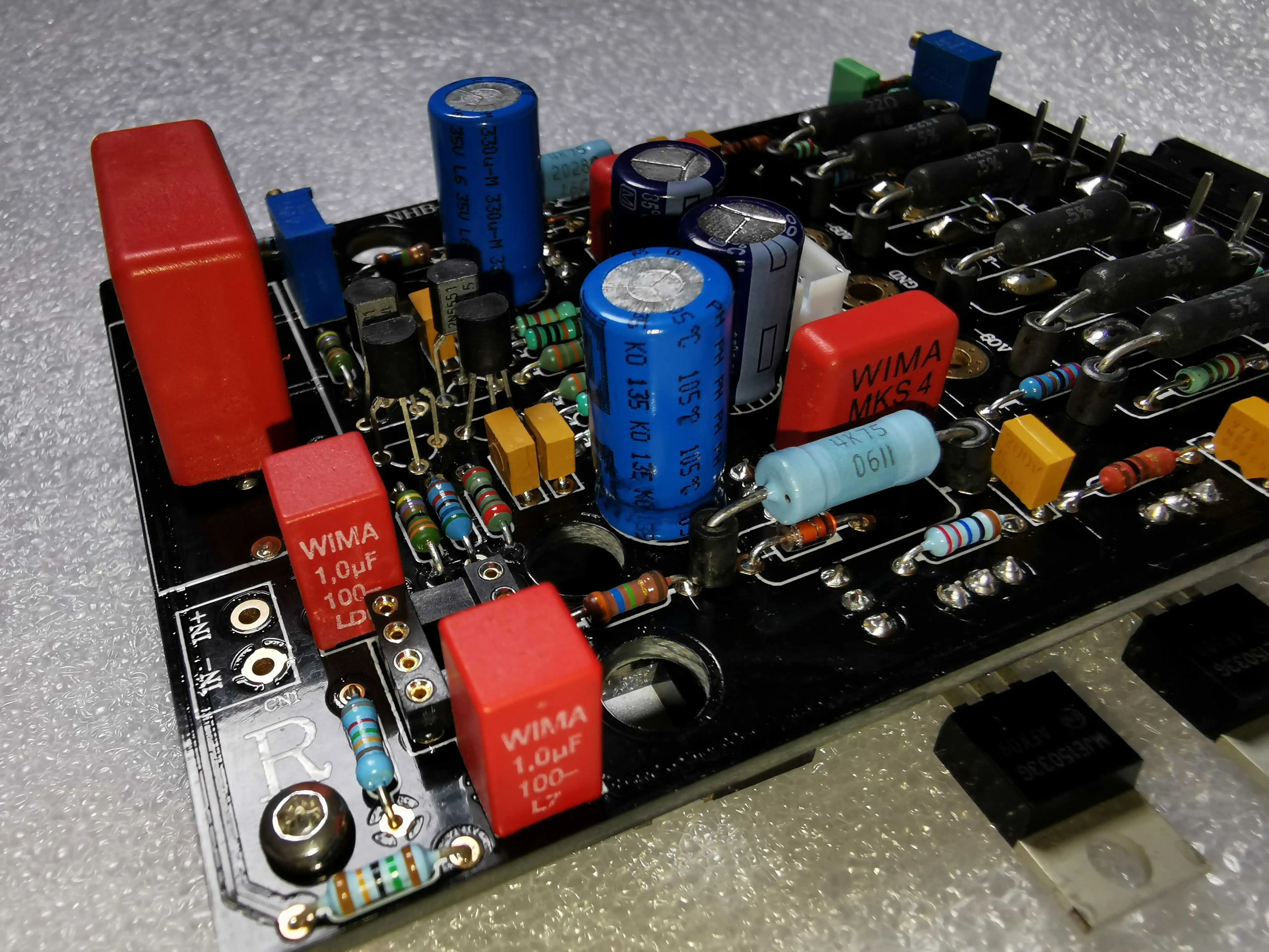 Re-gravado Dual Mono traseira Stage PCB Board, dois pares de tubo, baixa distorção, saída NHB-108two Low