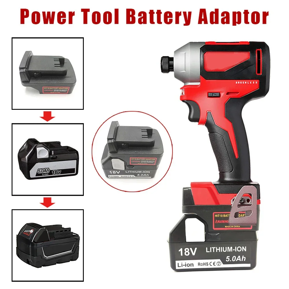 Imagem -01 - Conversor de Adaptador de Bateria para Hitachi Hikoki 18v Li-ion Battery Convert para Milwaukee 18v Lithium Battery Power Tool conversor de adaptador de bateria para hitachi hikoki 18v li ion battery convert para milwaukee 18v lithium battery power tool 01