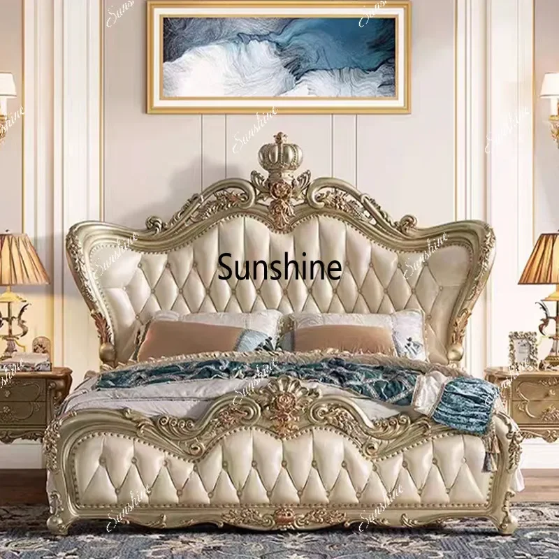 F Bedroom furniture Large apartment light luxury princess bed 1.8 meters
