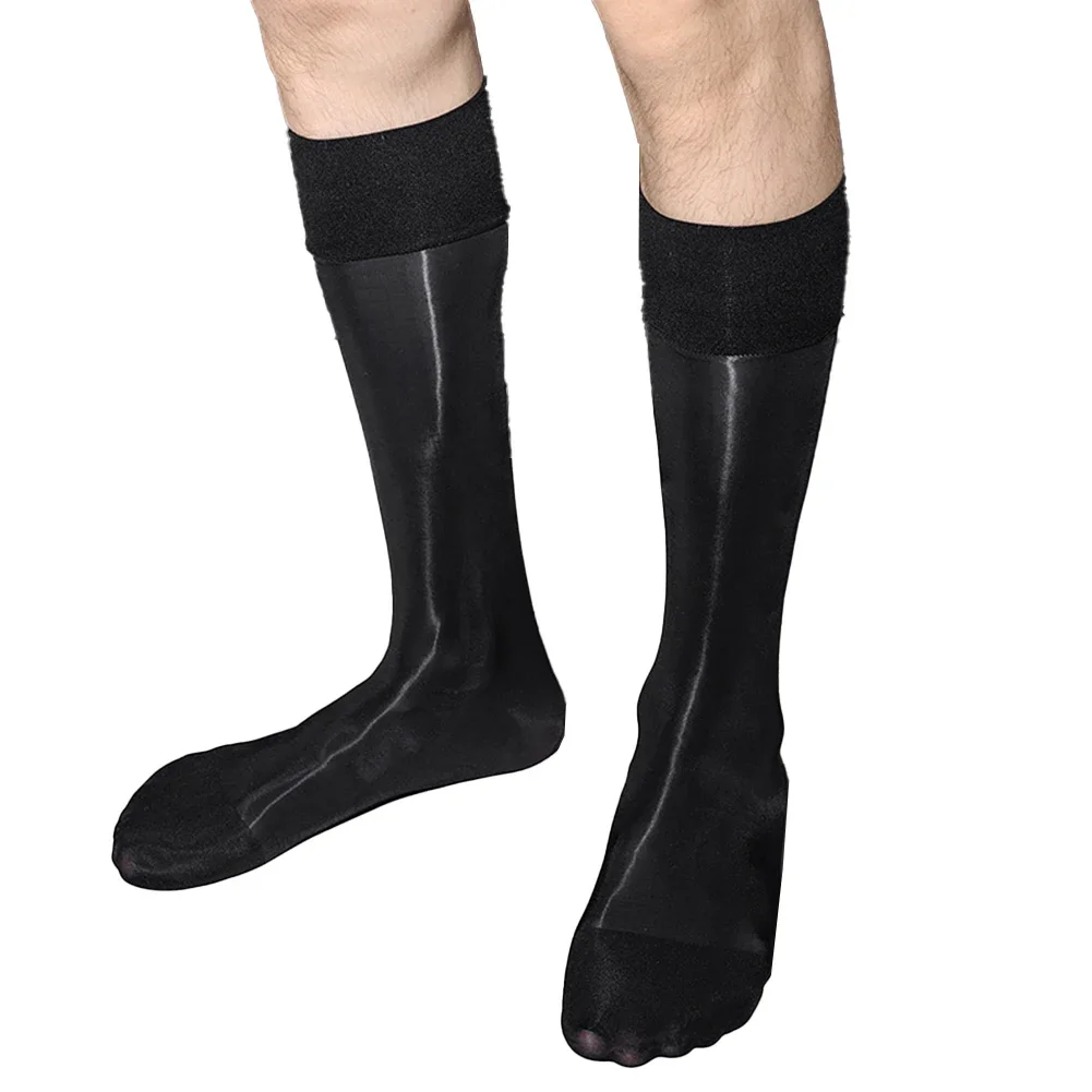 

Glossy Dress Socks Sexy Tube Socks Party Wear Smart Casual Look Business Casual Traceless Wear Oil Glossy Finish