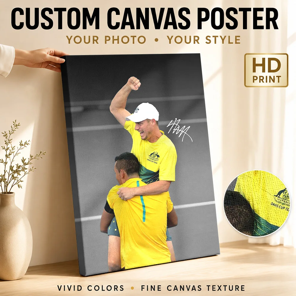 Lleyton Hewitt Canvas Print Poster Custom Modern Aesthetic Canvas Wall Art for Dining Room Home Decoration Gift for Collectors