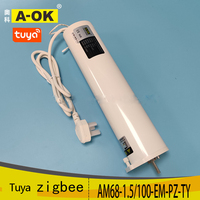 A-OK AM68/100-EM-PZ Tuya Zigbee Curtain Motor 65W,RF433 Control/Tuya app/485/Dry Contact Control,100-240V,for Alexa/Google Home