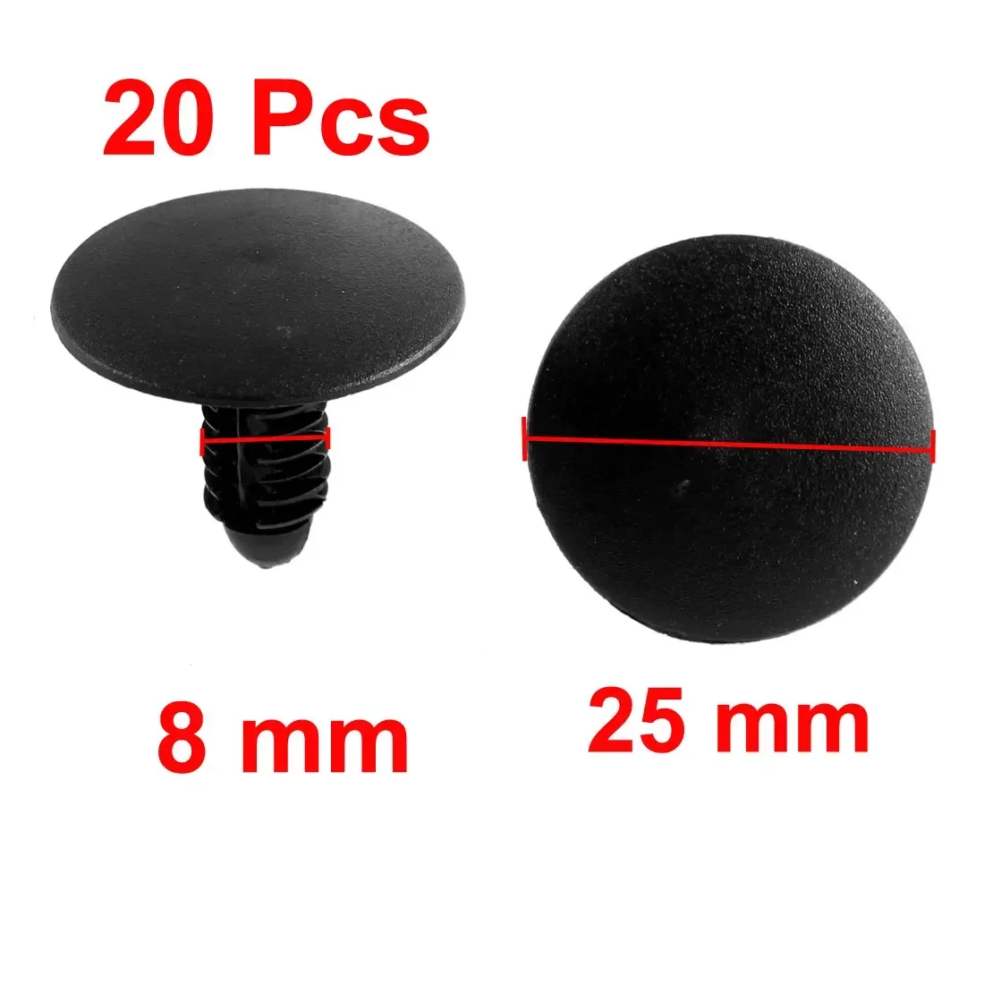 20 قطعة 30 قطعة 50 قطعة السيارات السحابة الأسود البلاستيك سبلاش الحرس السحابة برشام كليب 8 مللي متر X 19 مللي متر X 25 مللي متر البلاستيك دفع نوع الوفير