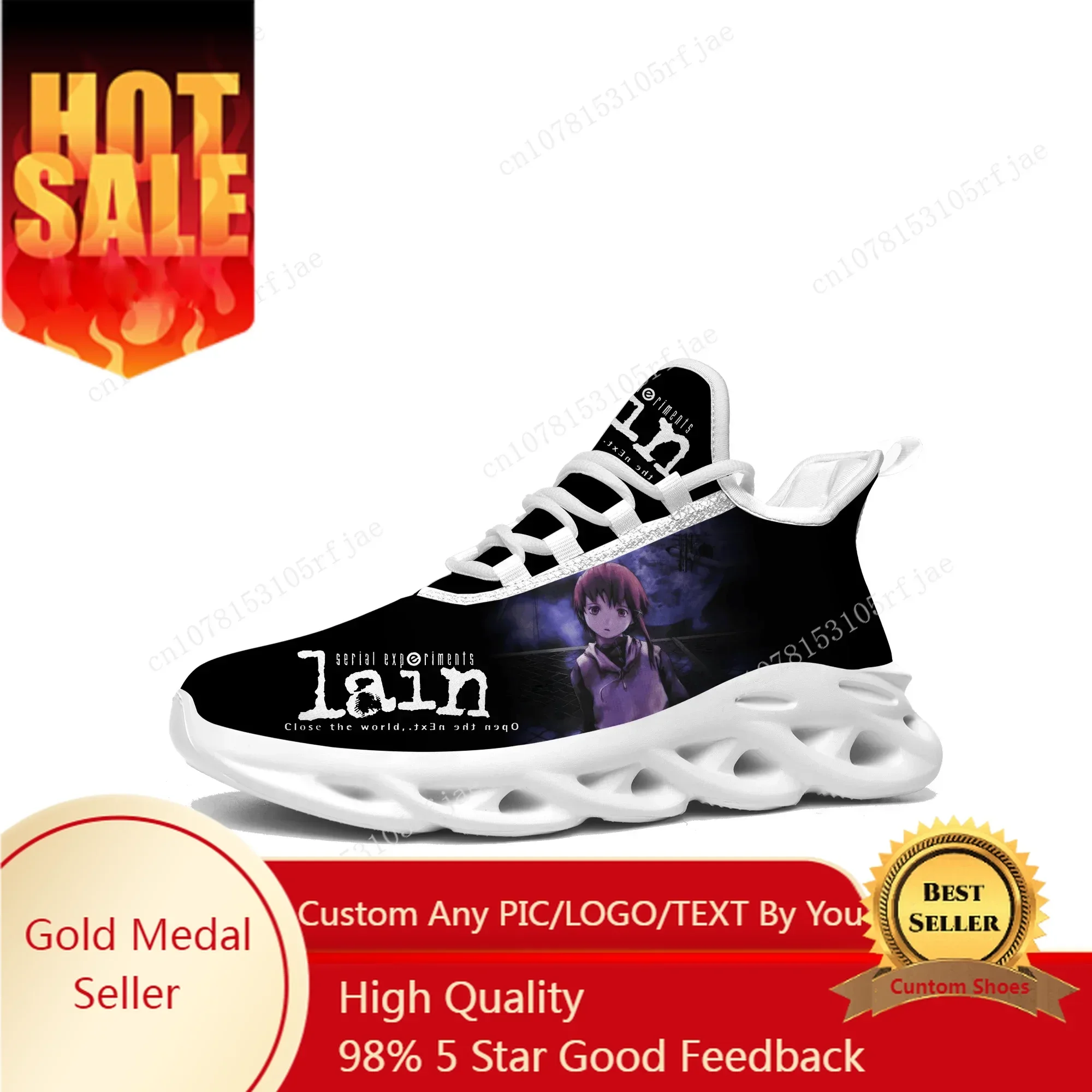 

Serial Experiments Lain Sneakers Cartoon Game Mens Womens Sports Running Shoes Custom Built Lace Up Shoes