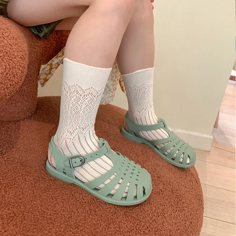 Child Beach Shoes for Sea Summer Girls Gladiator Sandals Baby Soft Non-slip Princess Jelly Shoes Boy Roman Flip-flops