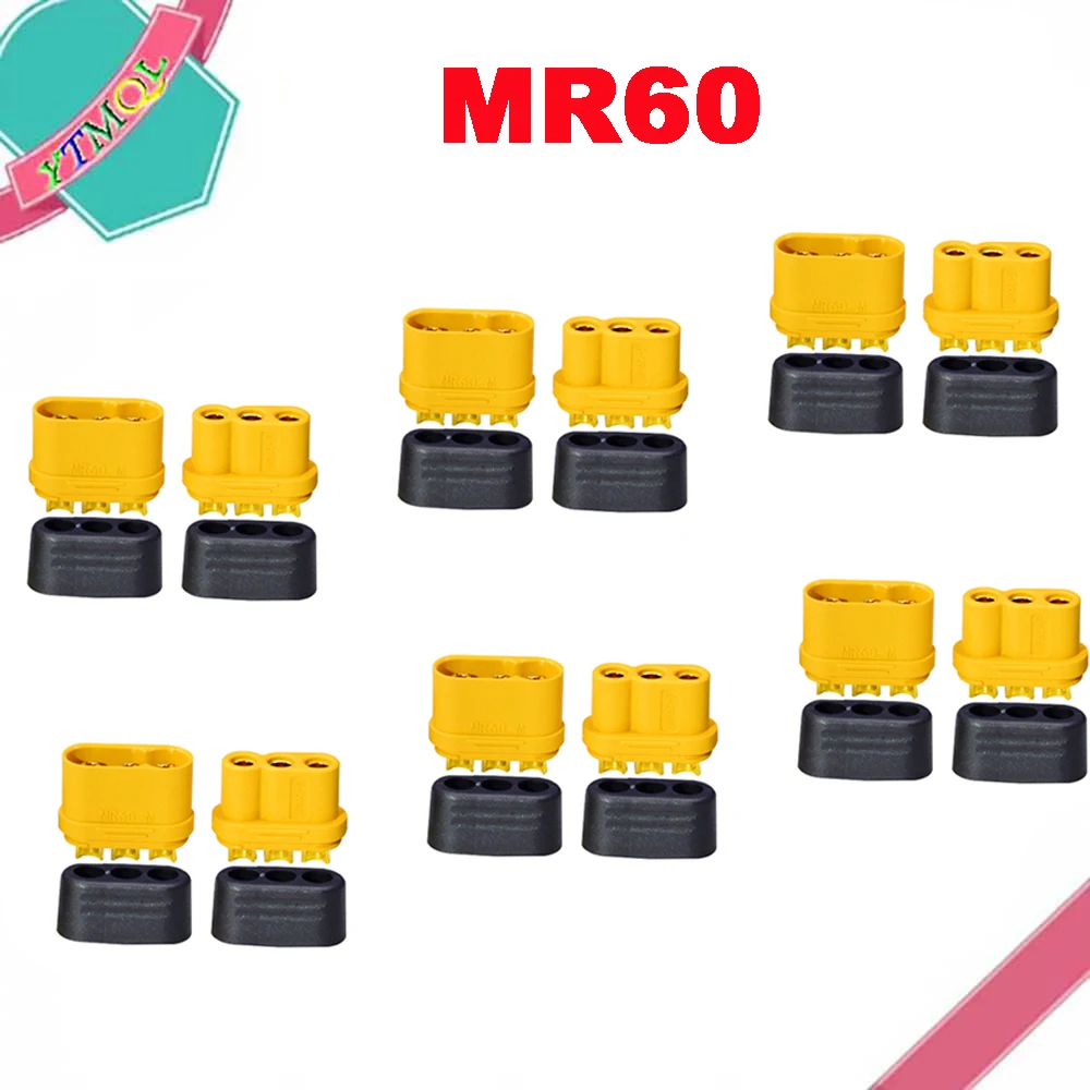 10-100PCS MR60 Male Female Bullet Connector Plug the Upgrade For RC FPV Lipo Battery RC Quadcopter