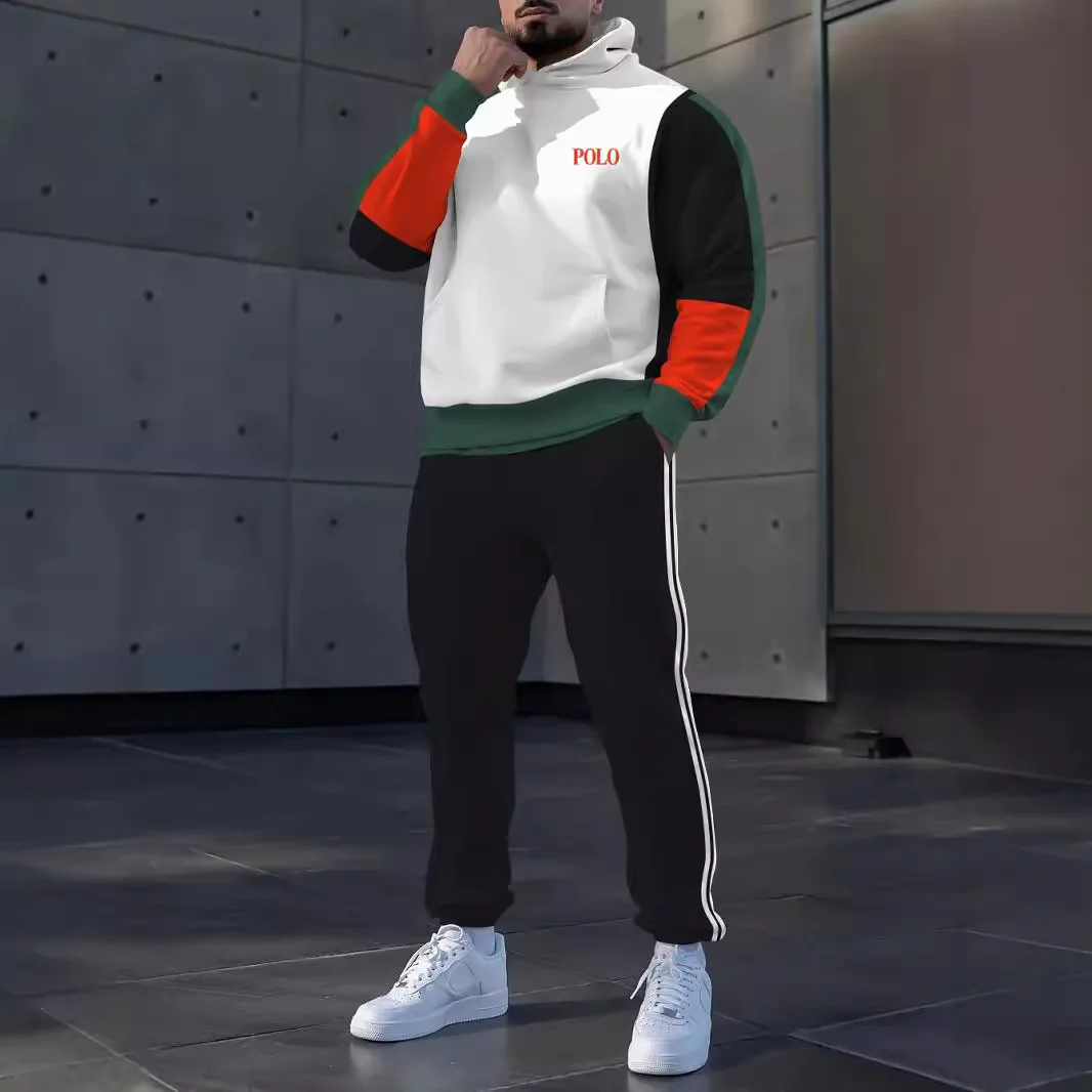 2024 New Spring and Autumn Printed Long Sleeve Hoodie Set with Loose Head and Hoodie Tracksuit Hoodies