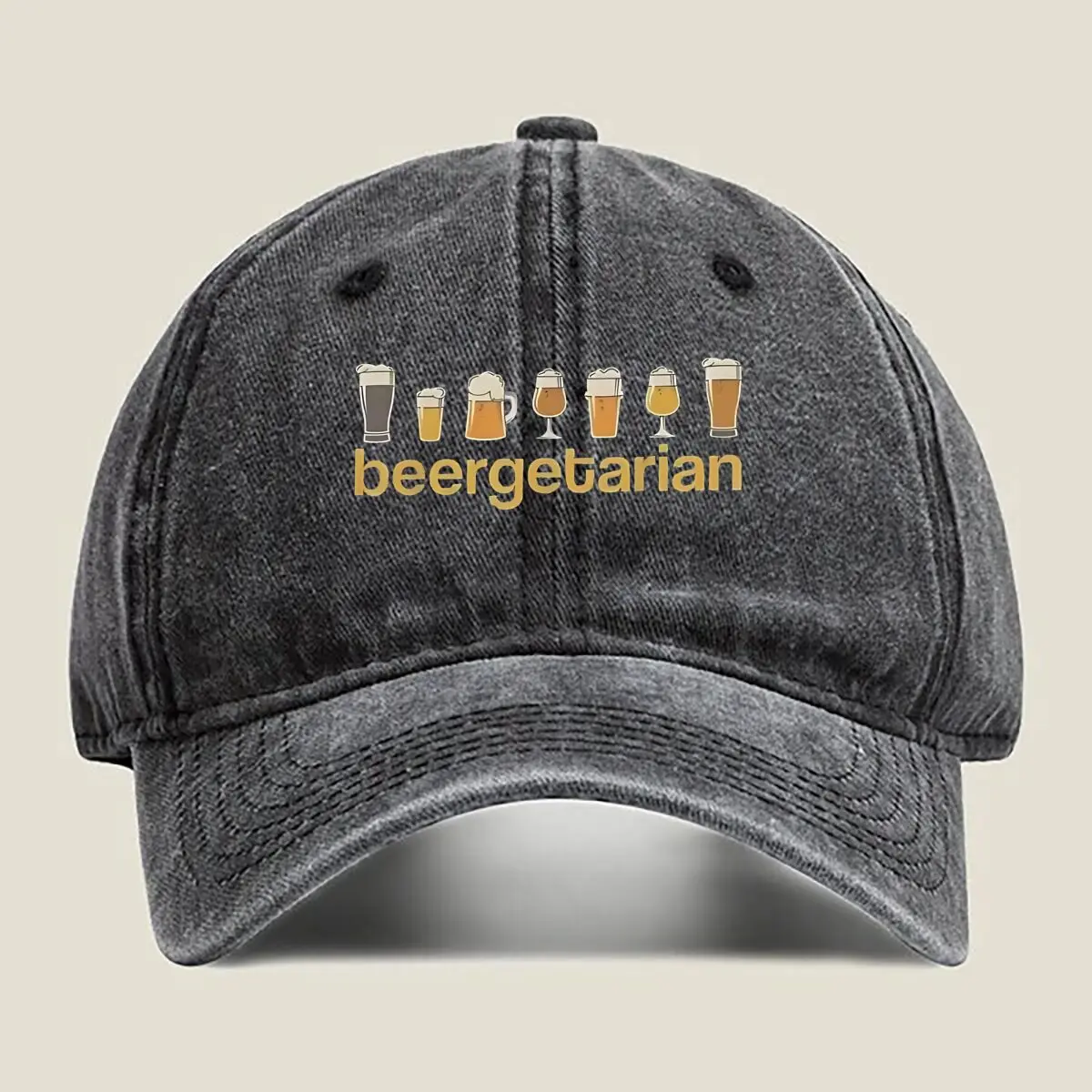 

Beergetarian - Pub Humor Art Washed Baseball Cap