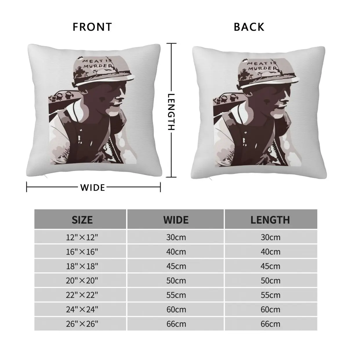 Meat Is Murder The Smiths Pillowcase Polyester Linen Velvet Creative Zip Decor Pillow Case Sofa Seater Cushion Cover 45x45