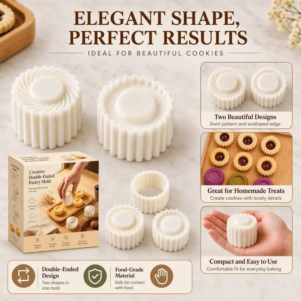  2-10 Pcs Sunflower Pattern Mooncake Mold Hand Cookie Press Mold for Baking Double-Ended Pastry Cutter Kitchen Utensils & Gadge