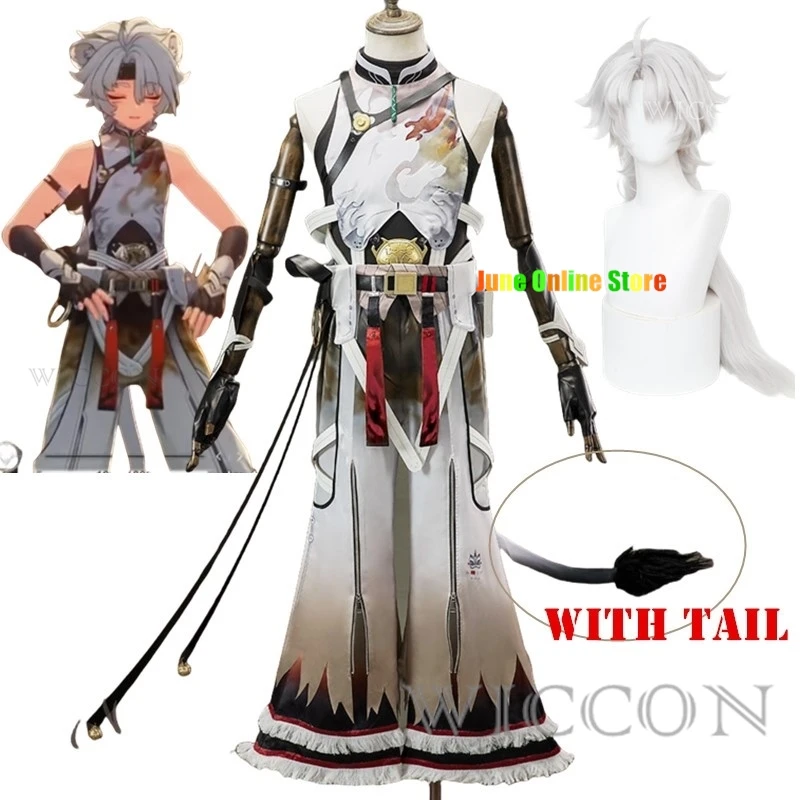 Ling Yang Cosplay Game Wuthering Waves Kostuum Leeuwendans Jongen Mode Combat Uniform Pruik Halloween Party Rollenspel Kleding