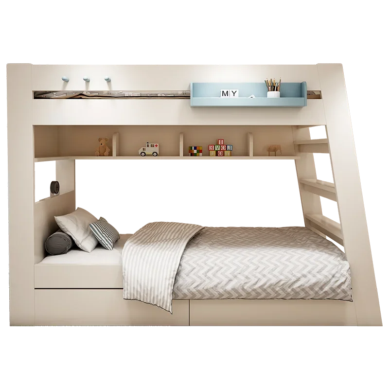 Children's bed with the same width bunk above and below, two-story small apartment type, adult upper and lower bunk wooden ,