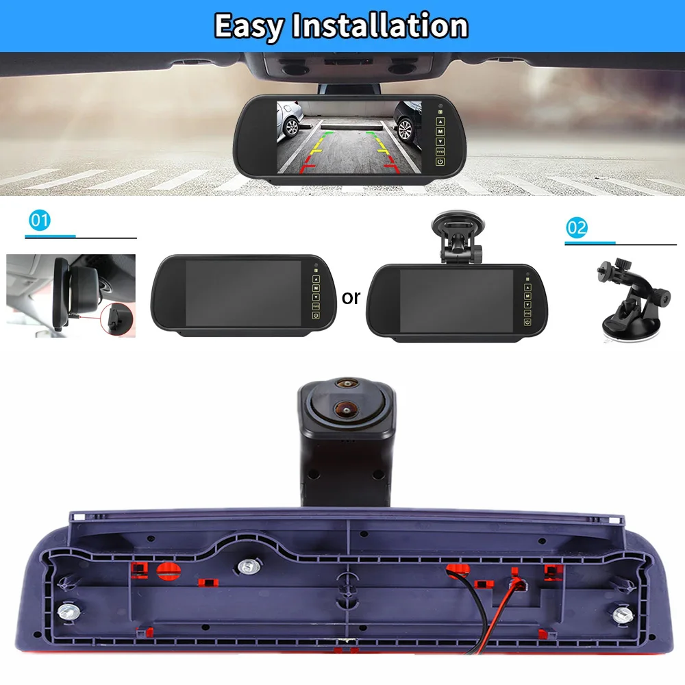 

7-inch mirror+ Car Double rear view reversing camera Kit for Ford Transit Connect 2 II /XL Cargo Titanium Passenger