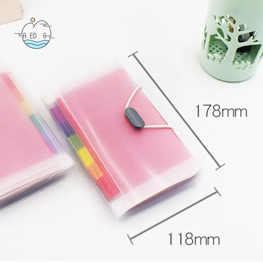

AED6-New Office A6 Expanding File Folder Wallet Organ Bag 13 Layer Rainbow Hang Rope Type Filing Products